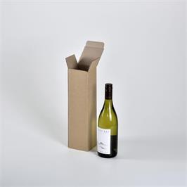 Single Bottle Wine Gift Box Brown - 86 x 86 x 335 mm